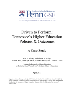 Driven to Perform: Tennessee`s Higher