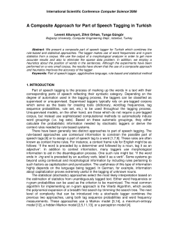 Part of Speech Tagging in Turkish