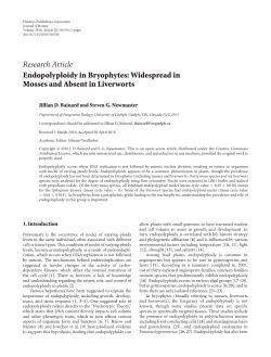 Endopolyploidy in Bryophytes: Widespread in Mosses and Absent in