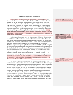 6+1 Writing Assignment: Andrew Jackson Andrew Jackson