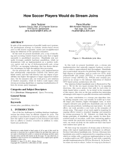 How Soccer Players Would do Stream Joins