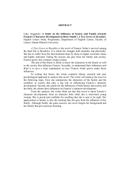 a study on the influence of society and family toward francie`s