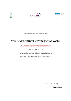 Life Course, Ethical Dilemmas and Social Work - HES-SO