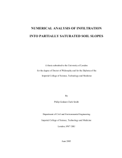numerical analysis of infiltration into partially saturated soil slopes