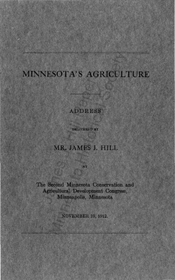 Minnesota`s Agriculture Address at the Second Minnesota