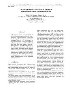 The Potential and Limitations of Automatic Sentence Extraction for