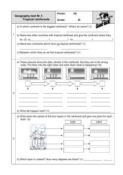 Geography test Nr.1: Tropical rainforests