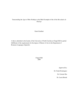 Transcending the Ages of Men: Rodrigo as the Male Exemplar of the