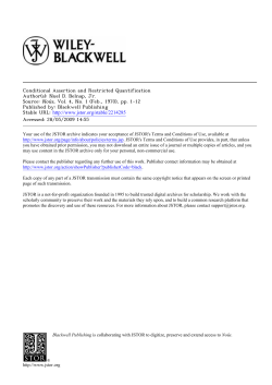 Belnap, Conditional Assertion and Restricted Quantification