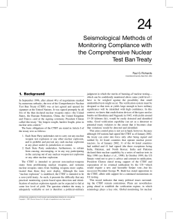 Seismological Methods of Monitoring Compliance with the