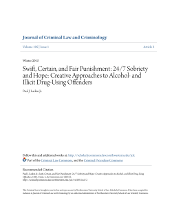 Swift, Certain, and Fair Punishment: 24/7 Sobriety and Hope
