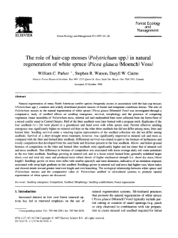 The role of hair-cap mosses (Polytrichu~n spp.) in natural