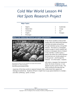 Cold War World Lesson #4 Hot Spots Research Project