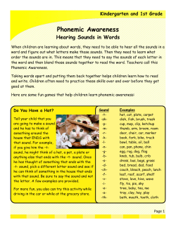 Phonemic Awareness - Kindergarten and 1st grade