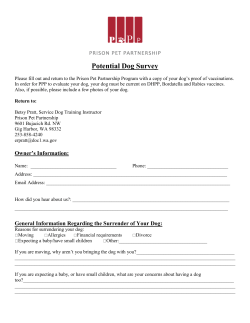 Potential Dog Survey - Prison Pet Partnership