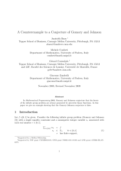 A Counterexample to a Conjecture of Gomory and Johnson