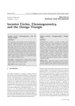Incenter Circles, Chromogeometry, and the Omega Triangle