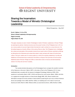 Sharing the Incarnation: Towards a Model of Mimetic Christological