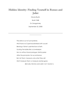 Hidden Identity: Finding Yourself in Romeo and Juliet
