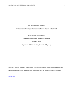 Running head: JURY DECISION MAKING