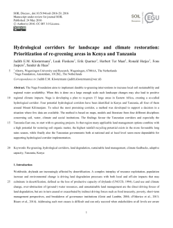 Prioritization of re-greening areas in Kenya and