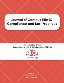 Journal of Campus Title IX Compliance and Best Practices
