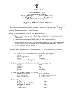 Jargon and Overworked Phrases