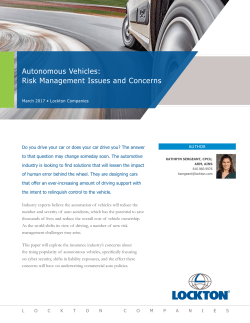Autonomous Vehicles: Risk Management Issues and Concerns