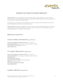 Menu - Event`s at Hole`s