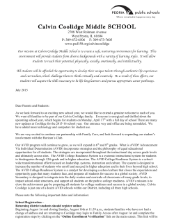 Calvin Coolidge Middle SCHOOL
