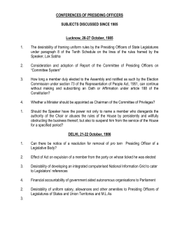 PRESIDING OFFICERS CONFERENCE