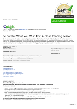 Be Careful What You Wish For: A Close Reading Lesson