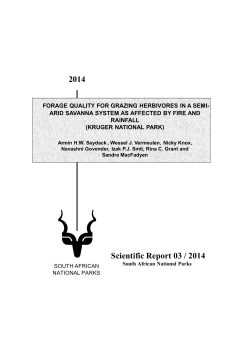 2014 Scientific Report 03 / 2014 - Department of Biological Sciences