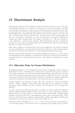 Discriminant Analysis