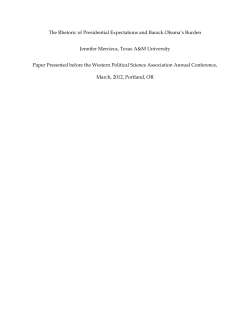 The Rhetoric of Presidential Expectations and Barack Obama`s