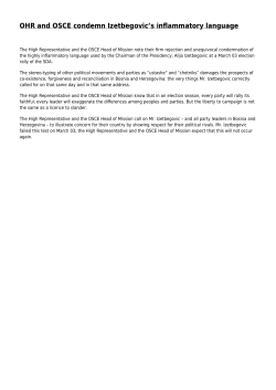 s inflammatory language - Office of the High Representative