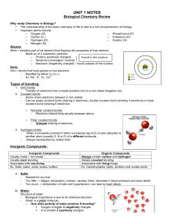 unit 1 notes - Claremont Secondary School