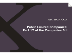 Public Limited Companies: Part 17 of the Companies Bill