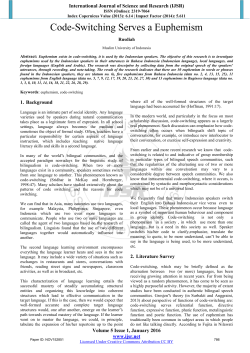 Code-Switching Serves a Euphemism