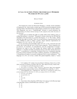 Fixing the Judicially-Murkied Waters of 35 U.S.C. &sect; 101