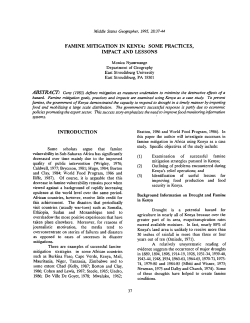 FAMINE MITIGATION IN KENYA: SOME PRACTICES, IMPACT AND