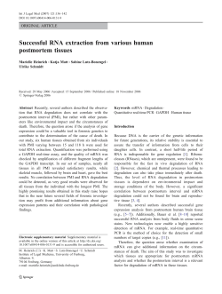 Successful RNA extraction from various human postmortem tissues