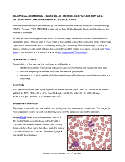 EDUCATIONAL COMMENTARY &ndash; BLOOD CELL ID