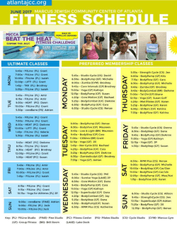 Group Fitness Schedule