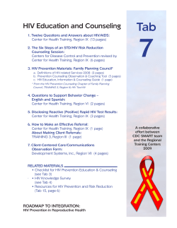 HIV Education and Counseling