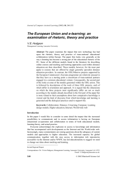 The European Union and e-learning: an examination of rhetoric