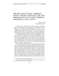 did multicultural america result from a mistake?the 1965 immigration
