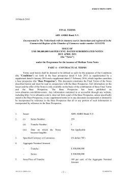 18 March 2016 FINAL TERMS ABN AMRO Bank NV (incorporated in