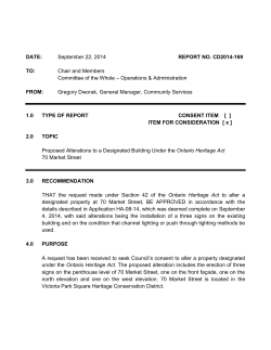 September 22, 2014 REPORT NO. CD2014-169 TO