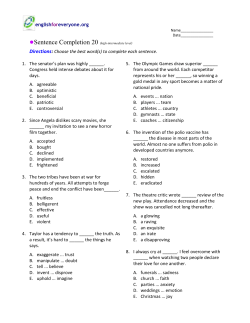Sentence Completion 20 - EnglishForEveryone.org